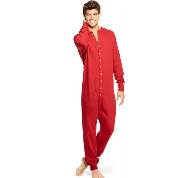 Duofold by Champion Long John's S Men's Red Wool Blend Union Suit Rear Fly - Picture 1 of 7